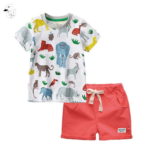 Boy Sets T-shirts Shorts Summer Children Clothing